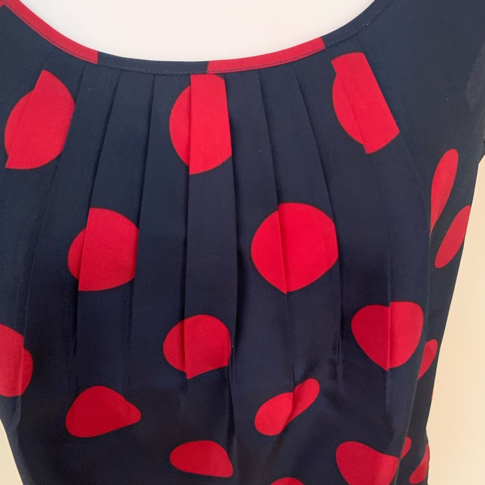 Talbots Shell Size 10 Navy And Red Polka Dot - image 3